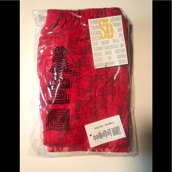 Lularoe Valentine Cupid leggings one size OS - Picture 4 of 6